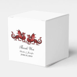 Caixinha De Lembrancinhas Red Elegant Dragons Boxes de Casamento
