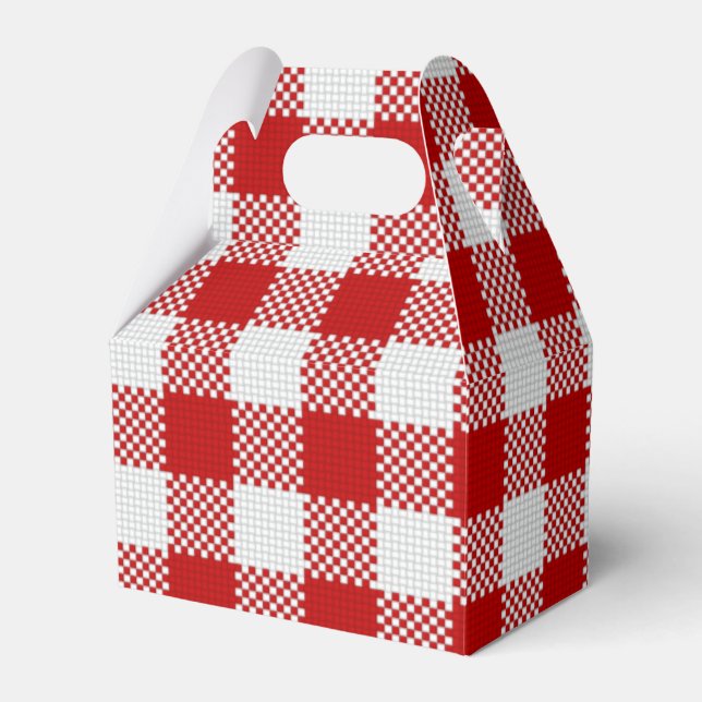 CAIXINHA DE LEMBRANCINHAS RED GINGHAM PICNIC (Frente)