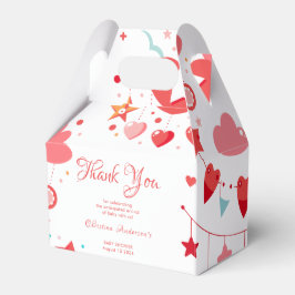 Caixinha De Lembrancinhas Red Girl Stars Sprinkle Chá de fraldas