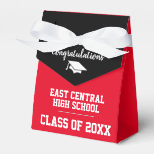 Caixinha De Lembrancinhas Red High School Graduation Party