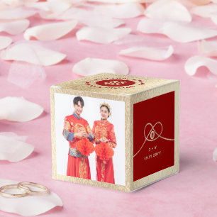 Caixinha De Lembrancinhas Red Knot União Dupla Felicidade Casamento Chinês