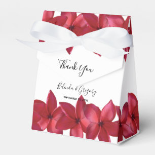 Caixinha De Lembrancinhas Red Plumeria Frangipani Wedding