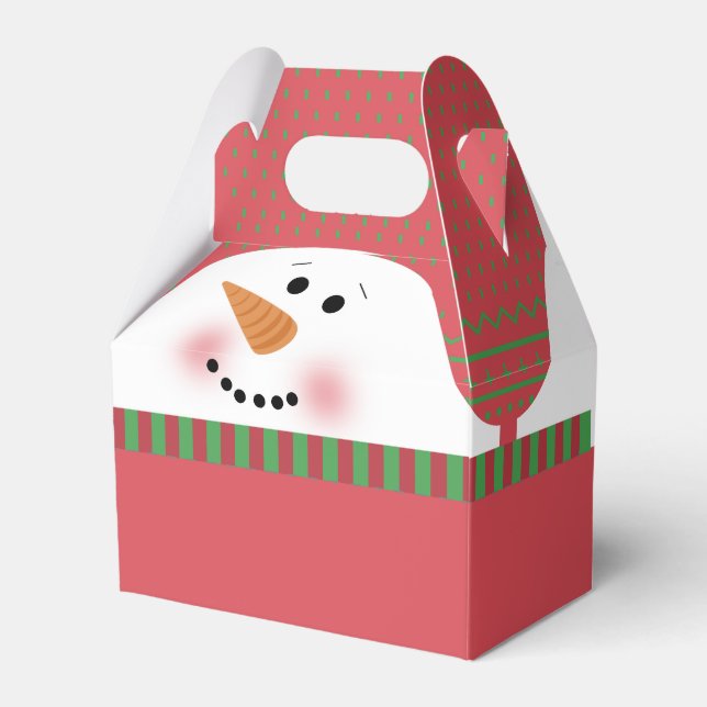 Caixinha De Lembrancinhas Red Snowman Gable Box (Frente)