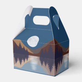 Caixinha De Lembrancinhas Reflexão da Lua na Floresta Abstrato russa