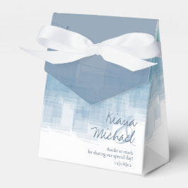Caixinha De Lembrancinhas Reflexões de Aquarela Obrigado Azul Dusty ID774