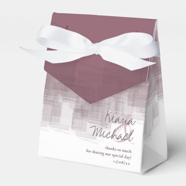 Caixinha De Lembrancinhas Reflexões de Aquarela Obrigado Mauve ID774 (Frente)