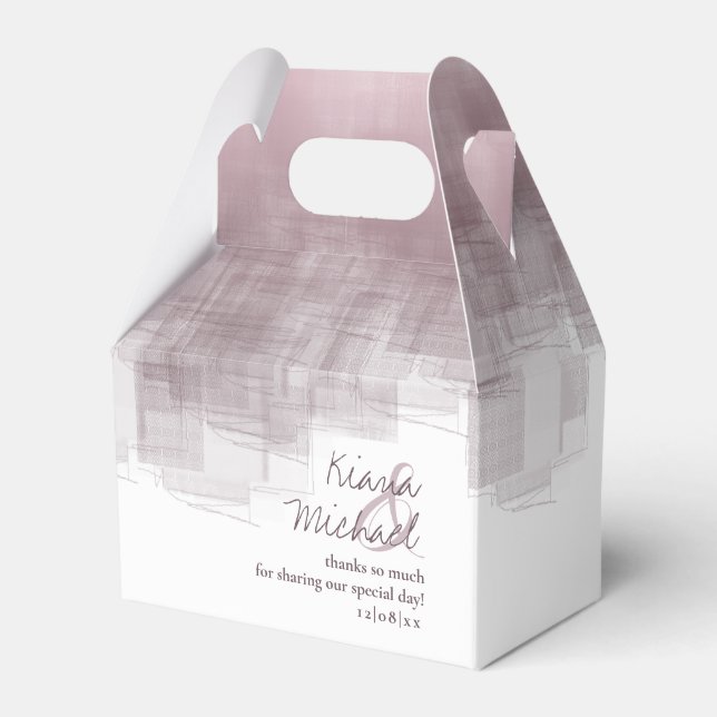 Caixinha De Lembrancinhas Reflexões de Aquarela Obrigado Mauve V2 ID774 (Frente)