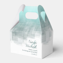 Caixinha De Lembrancinhas Reflexões de Aquarela Obrigado Teal V2 ID774