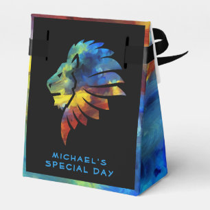 Caixinha De Lembrancinhas Rei da selva, nome de aquarela monograma