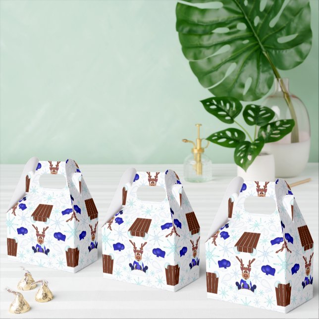 Caixinha De Lembrancinhas Reindeador de Natal Festivo Blue Kasky (Múltiplo)
