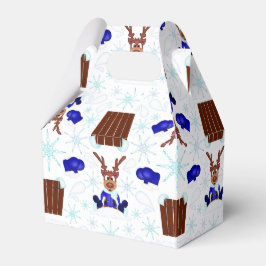 Caixinha De Lembrancinhas Reindeador de Natal Festivo Blue Kasky