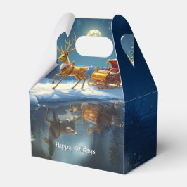 Caixinha De Lembrancinhas Reindeer Christmas Sleigh Holiday Favor Box