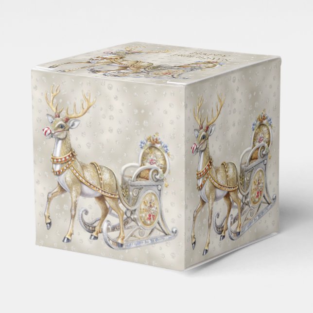 Caixinha De Lembrancinhas Reindeer Sleigh Holiday Box (Frente)