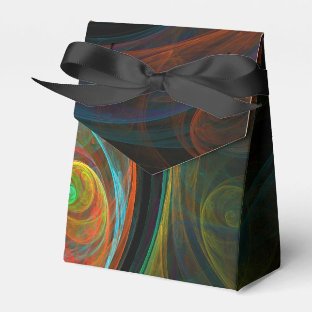 Caixinha De Lembrancinhas Renascimento de Abstrato de Arte Azul (Frente)