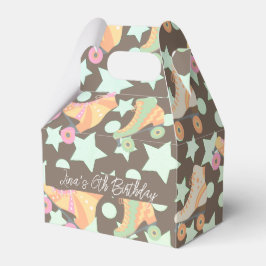 Caixinha De Lembrancinhas Retro Rollerskate Skates de aniversário Stars Brow