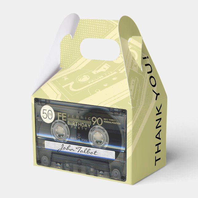 Caixinha De Lembrancinhas Retro T1 Audiotape 50º aniversário Obrigado GFB (Frente)