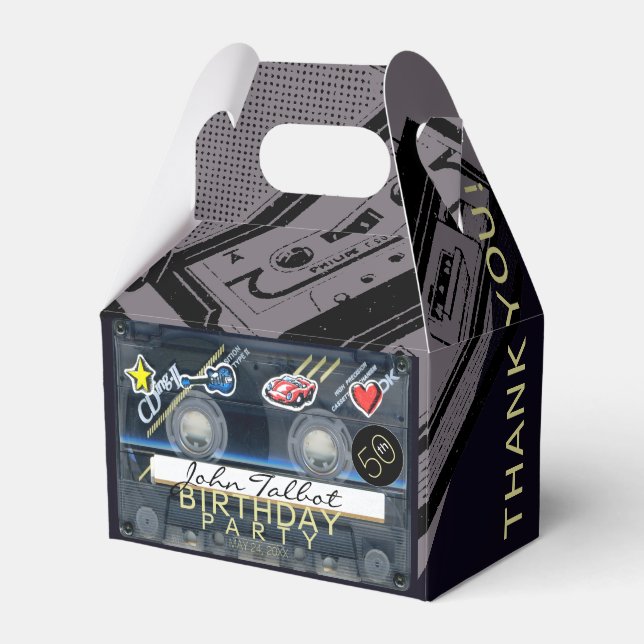 Caixinha De Lembrancinhas Retro T3 Audiotape 50º aniversário Obrigado GFB (Frente)