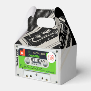 Caixinha De Lembrancinhas Retro W Audiotape 50º Aniversário Obrigado FB