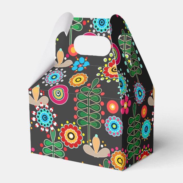 Caixinha De Lembrancinhas Retroativo, padrão de flores (Verso)