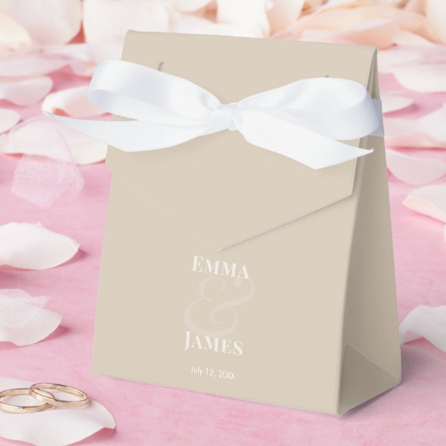 Caixinha De Lembrancinhas REVERSE Champanhe Ampersand Casamento | Nomes & Da (Casamento)