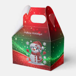 Caixinha De Lembrancinhas Rhinestones Snowman Holiday Favor Box