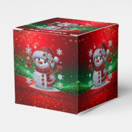 Caixinha De Lembrancinhas Rhinestones Snowman Holiday Favor Box