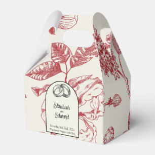 Caixinha De Lembrancinhas Rich Red French Floral Toile Floral Floral