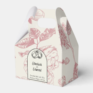 Caixinha De Lembrancinhas Rich Red French Floral Toile Floral Floral