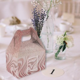 Caixinha De Lembrancinhas Rico Script RoseGold Obrigado Casamento