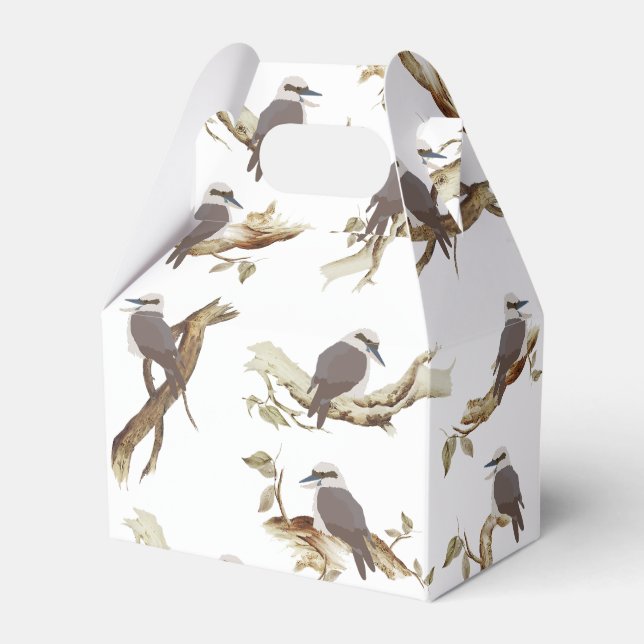 Caixinha De Lembrancinhas Rindo Kookaburra - Pássaro Australiano Eucalyptus (Frente)