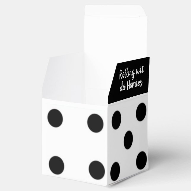 Caixinha De Lembrancinhas Rolar o Dice-Black & White Lucky Dice (Aberto)