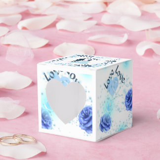 Caixinha De Lembrancinhas Romantic Blue Rose Wedding Favor Box | Love You He