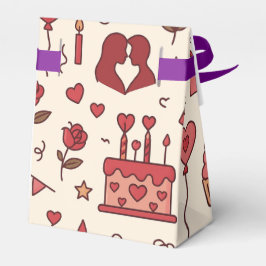 Caixinha De Lembrancinhas Romantic Celebration Doodle Pattern