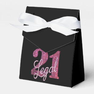 Caixinha De Lembrancinhas Rosa 21 e Legal aniversário de 21 anos moderno