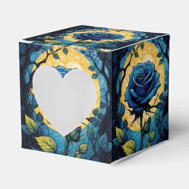 Caixinha De Lembrancinhas Rosa Azul Vinha 3 Coração (Frente)
