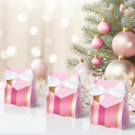 Caixinha De Lembrancinhas Rosa Chique e Metálicos