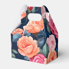 Caixinha De Lembrancinhas Rosa cor-de-rosa-vermelho Design de padrão laranja