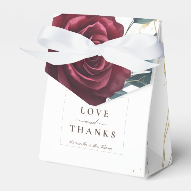 Caixinha De Lembrancinhas Rosa de Borgonha (Frente)