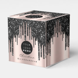 Caixinha De Lembrancinhas Rosa de logotipo personalizado Glitter Black Drive