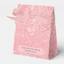 Rosa Dourado Glitter Novo Casamento Obrigado