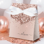 Caixinha De Lembrancinhas Rosa Dourado - Nome do Monograma do Metal com Lant<br><div class="desc">Rosa Dourado - Folha cor-de-rosa esmaecida Folha Metálica Brilhante Brilhante Nome do Monograma e Caixas de Presente Iniciais de Papel Isto faz o doce e perfeito aniversário de 16 anos, casamento, chá de panela, aniversário, chá de fraldas ou presente de festa de solteira para alguém que ama luxo de vidro...</div>