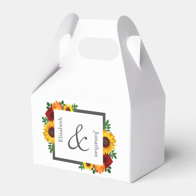 Caixinha De Lembrancinhas Rosa Floral Sunset (Frente)