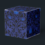 Caixinha De Lembrancinhas Rosa Gótico preto e azul<br><div class="desc">Cor damasco rústica da vintage negra em uma caixa de presentes de textura azul angustiada,  ideal para casamentos góticos ou halloween!</div>