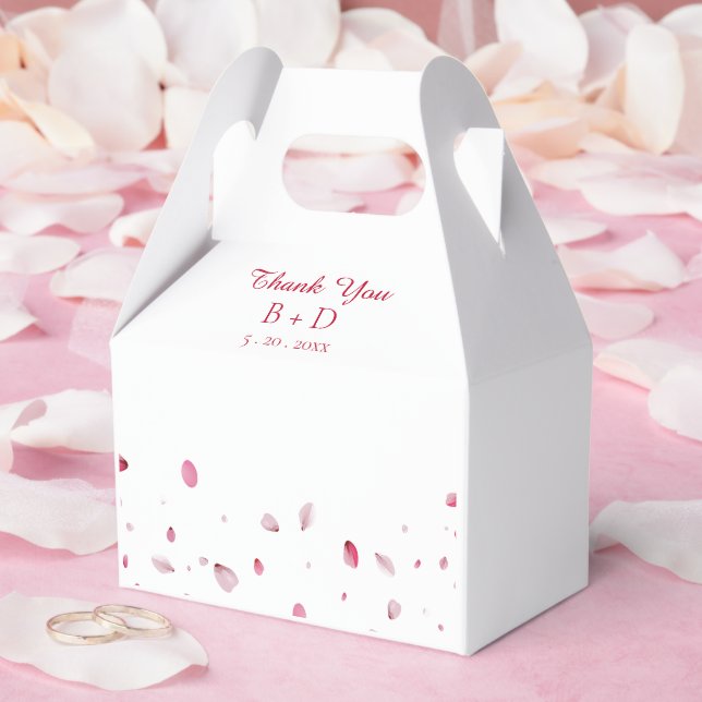 Caixinha De Lembrancinhas Rosa Petals Watercolor e Elegant WedParty (Casamento)