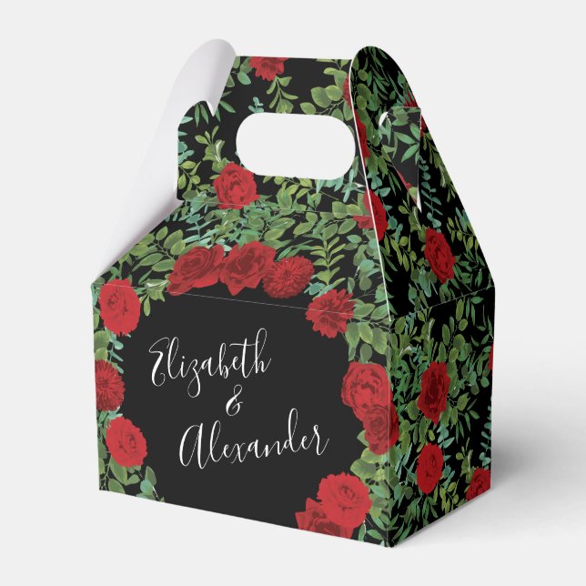 Caixinha De Lembrancinhas Rosa vermelha Wedding (Frente)