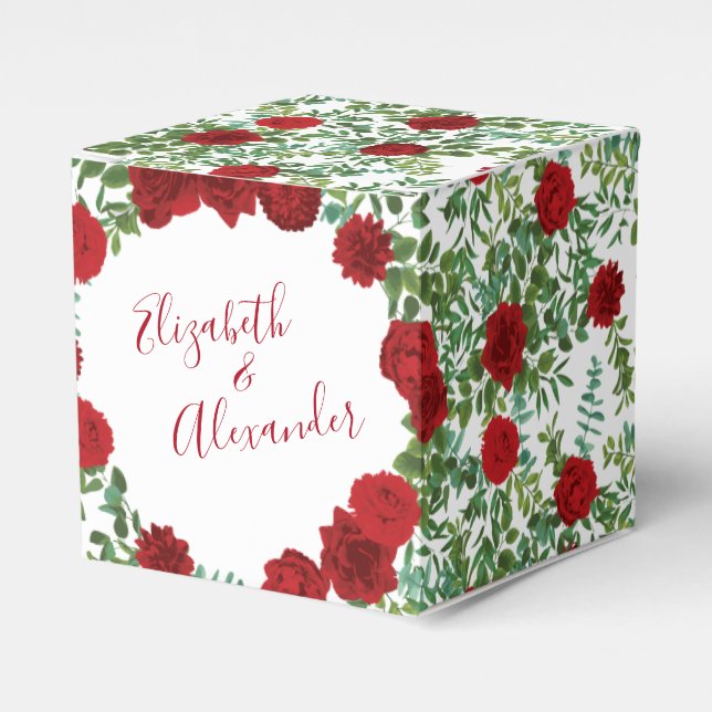 Caixinha De Lembrancinhas Rosa vermelha Wedding (Frente)