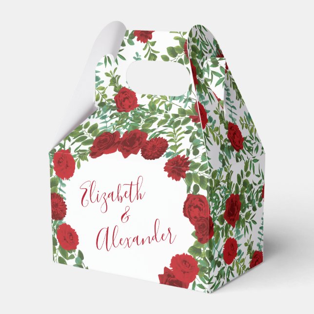 Caixinha De Lembrancinhas Rosa vermelha Wedding (Frente)