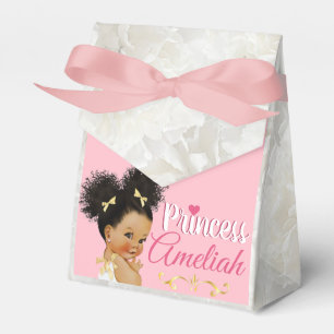 Caixinha De Lembrancinhas Rosa White Afro Princess Ballerina Baby Girl