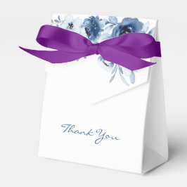 Caixinha De Lembrancinhas Rosas Azuis Modernos Verde Floral Obrigado