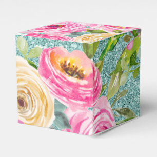 Caixinha De Lembrancinhas Rosas de aquarela personalizados